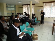 Nancy Cabella teaching sexual assault assessment class in Kenya